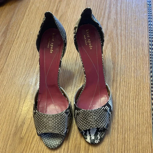 Kate Spade Snakeskin Print Peep Toe - Picture 1 of 7